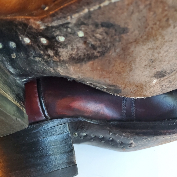 TEXAS WESTERN COWBOY BOOTS BROWN USA SIZE 9EE M-70 - Picture 11 of 16